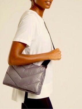 Athleta Puffer Crossbody Bag in Charcoal